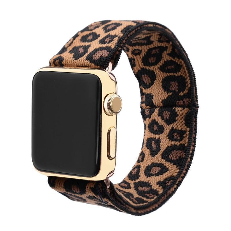 Elastic Stretch apple watch band, Double print Layer strap, fits nike hermes sports Series 6 5 4 3 2 1 iwatch women 38mm 40mm 42mm 44mm - US Fast Shipping