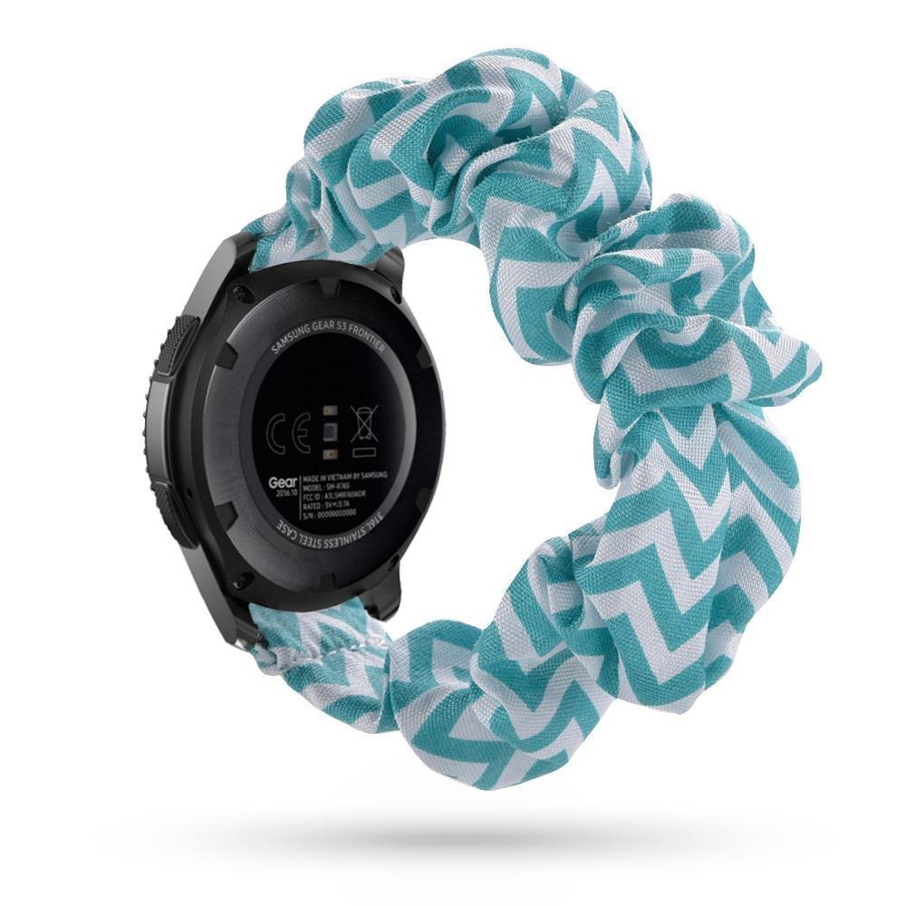 Home 20mm watch band Teal Chevron Scrunchies Bohemian Fashion Design Elastic Watch Strap For Women