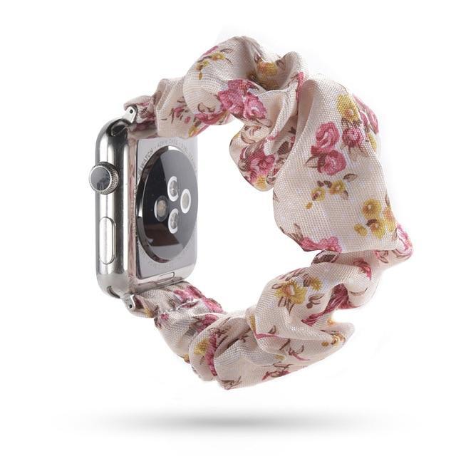 Home 6-floral / 38mm or 40mm Copy of Sale! - Scrunchie Elastic Apple Watch stretch band,  iwatch 42mm 38 mm 44mm 40mm, Series 5 4 3