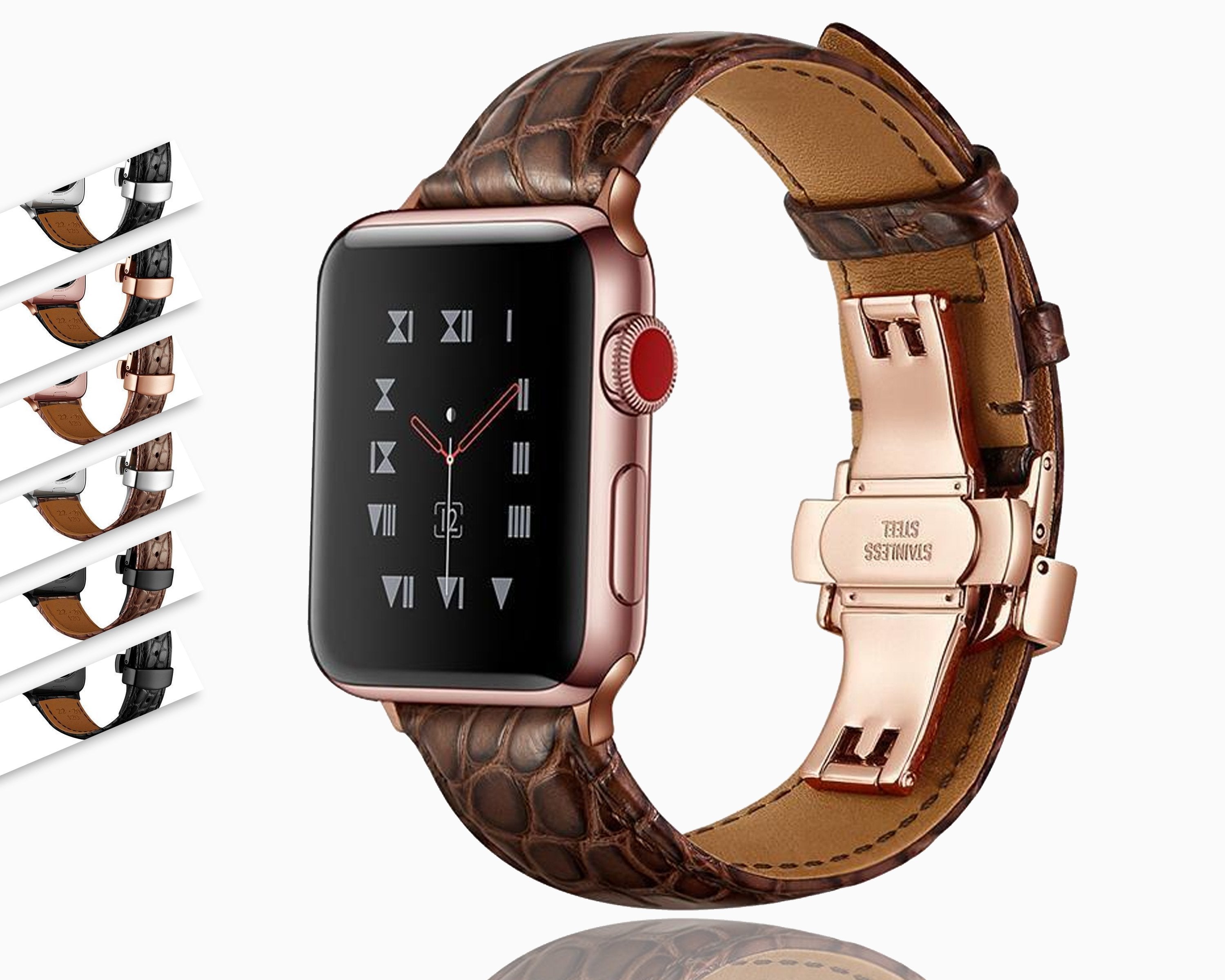 Apple Watch Leather Band ™ Pink Ostrich Leather Strap
