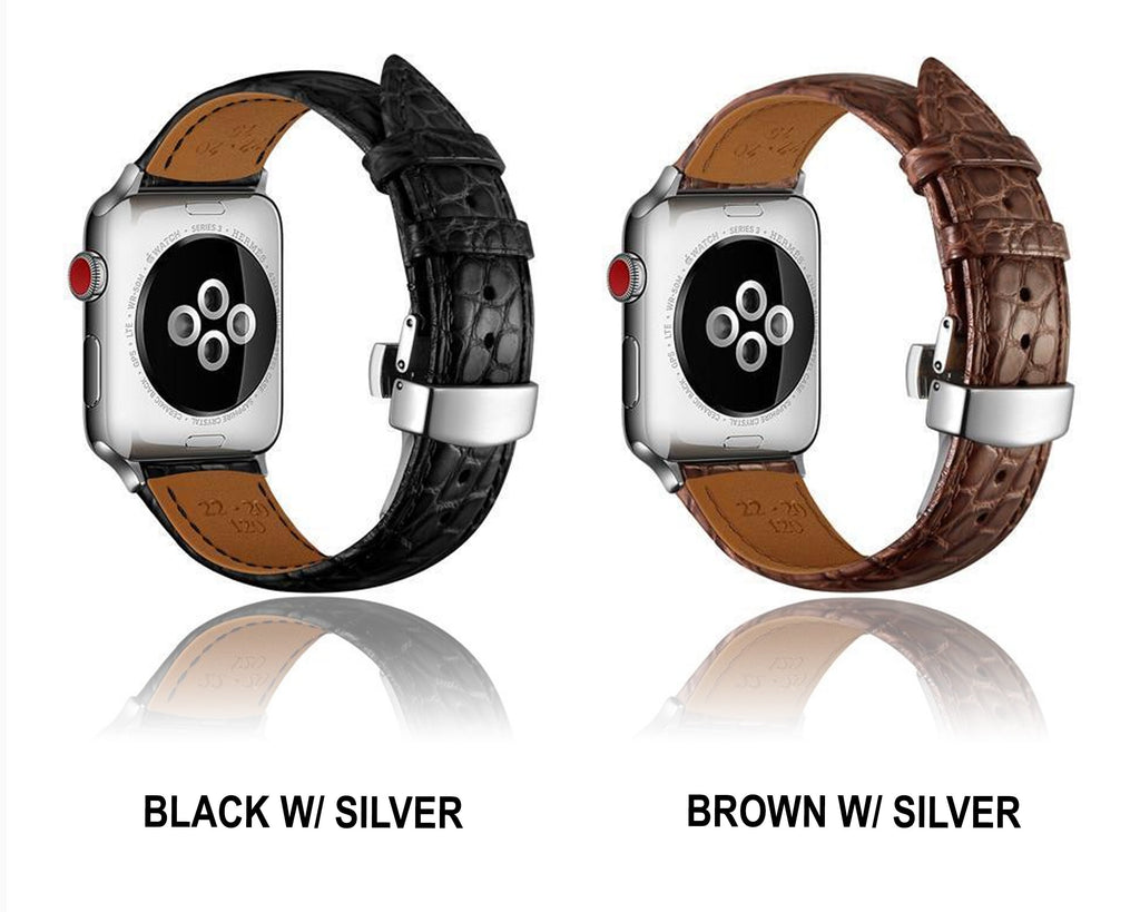 Apple Watch Premium Alligator Leather Designer Bands exotic Strap 8 7