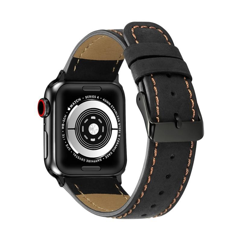 Premium Leather strap for apple watchband series 7 6 5 bracelet belt