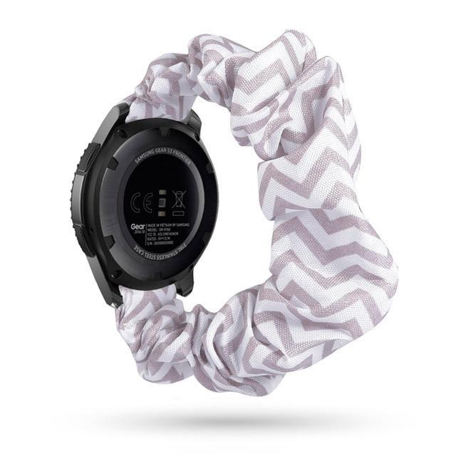 Home 20mm watch band Gray Chevron Scrunchies Bohemian Fashion Design Elastic Watch Strap For Women