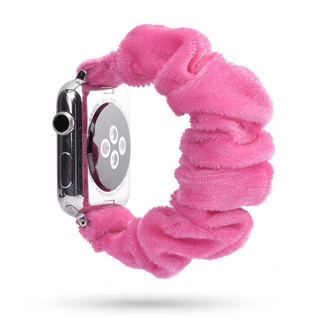 Home 32-Pink Silk Velvet / 38mm or 40mm Copy of Sale! - Scrunchie Elastic Apple Watch stretch band,  iwatch 42mm 38 mm 44mm 40mm, Series 5 4 3