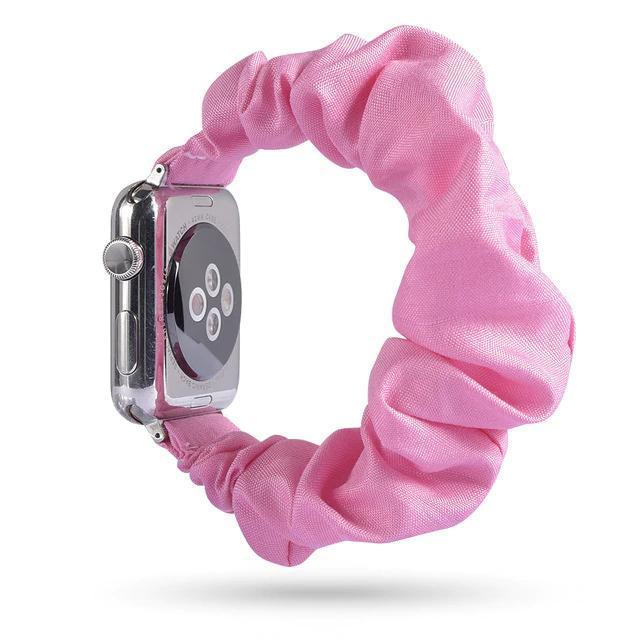 Home 22-plain pink / 42mm or 44mm Copy of Sale! - Scrunchie Elastic Apple Watch stretch band,  iwatch 42mm 38 mm 44mm 40mm, Series 5 4 3