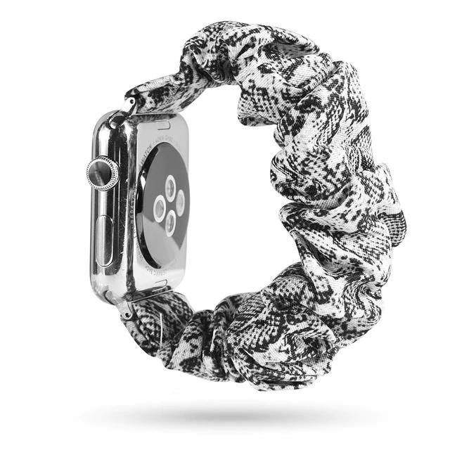 Home 25-Black and White / 38mm or 40mm Copy of Sale! - Scrunchie Elastic Apple Watch stretch band,  iwatch 42mm 38 mm 44mm 40mm, Series 5 4 3