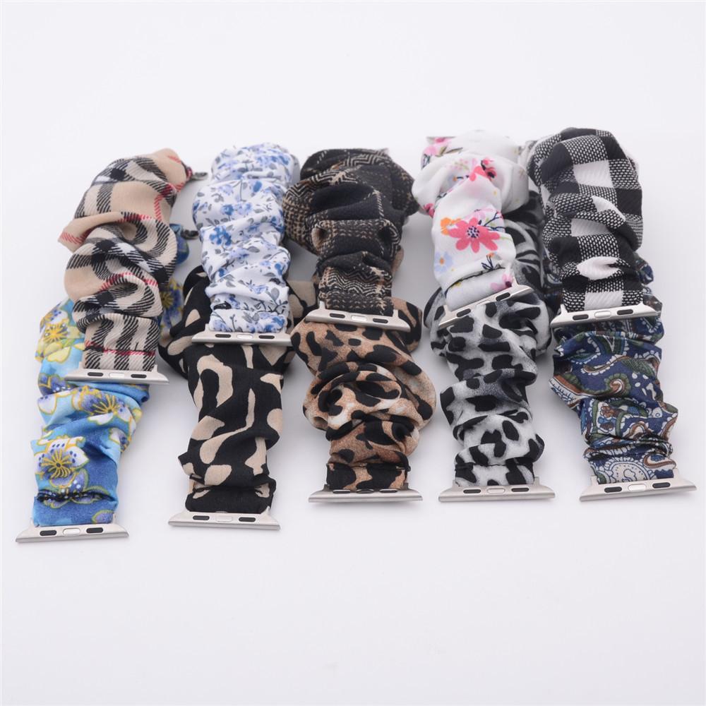 Knitted Chiffon Printed Watch Band for Colorful Fabrics Series 7 6 5