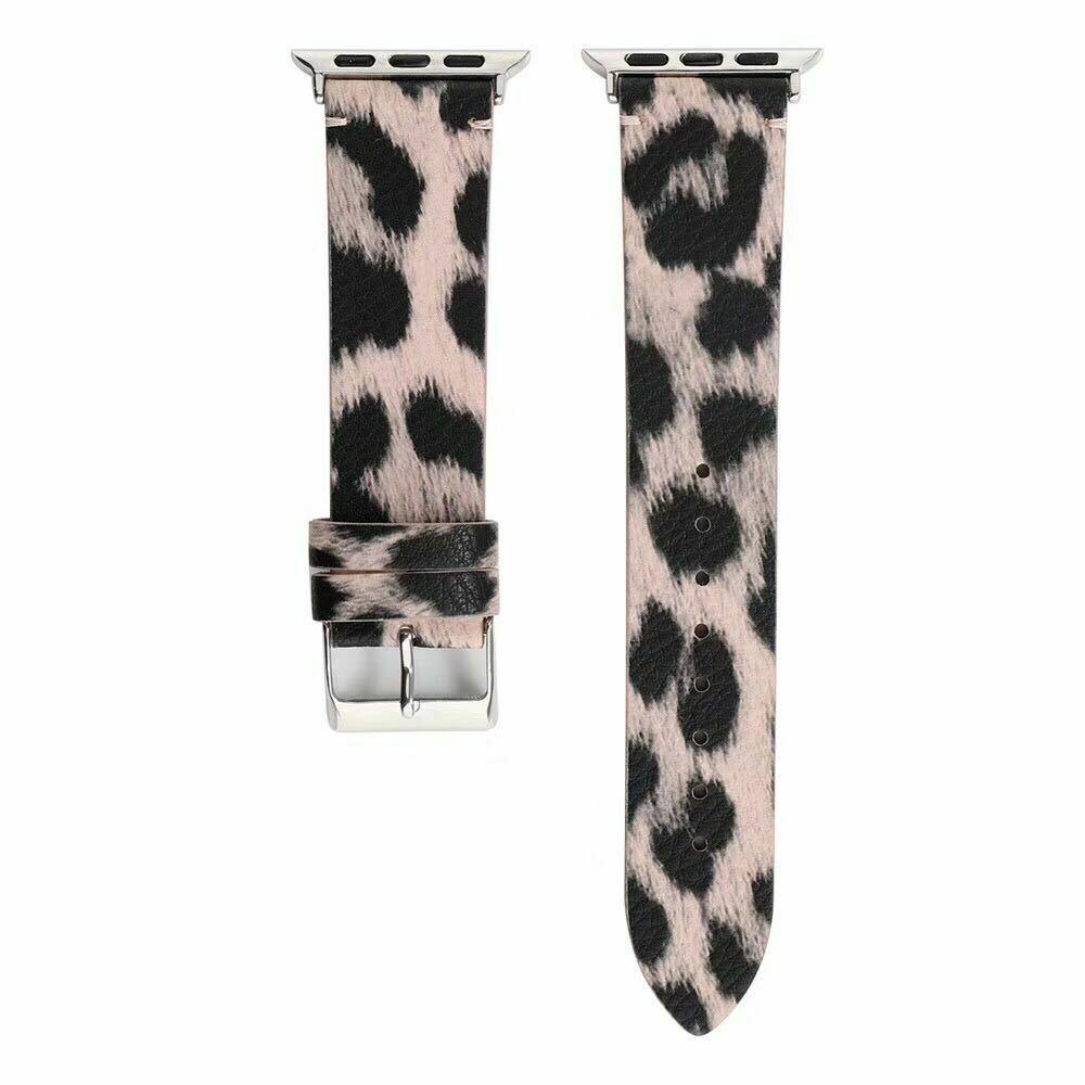 Leopard Print vegan leather Band Strap For Apple Watch Band 7 6 5 4