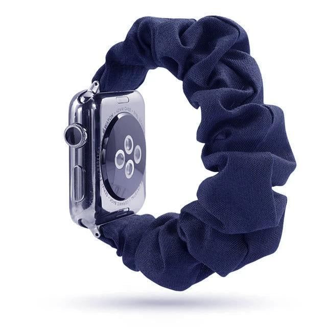Home Navy Blue / 38mm or 40mm Holiday sale! - Scrunchie Elastic Apple Watch stretch band,  iwatch 42mm 38 mm 44mm 40mm, Series 5 4 3