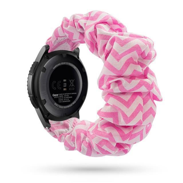 Home pink chevron / 20mm watch band Pink Chevron Scrunchies Bohemian Fashion Design Elastic Watch Strap For Women