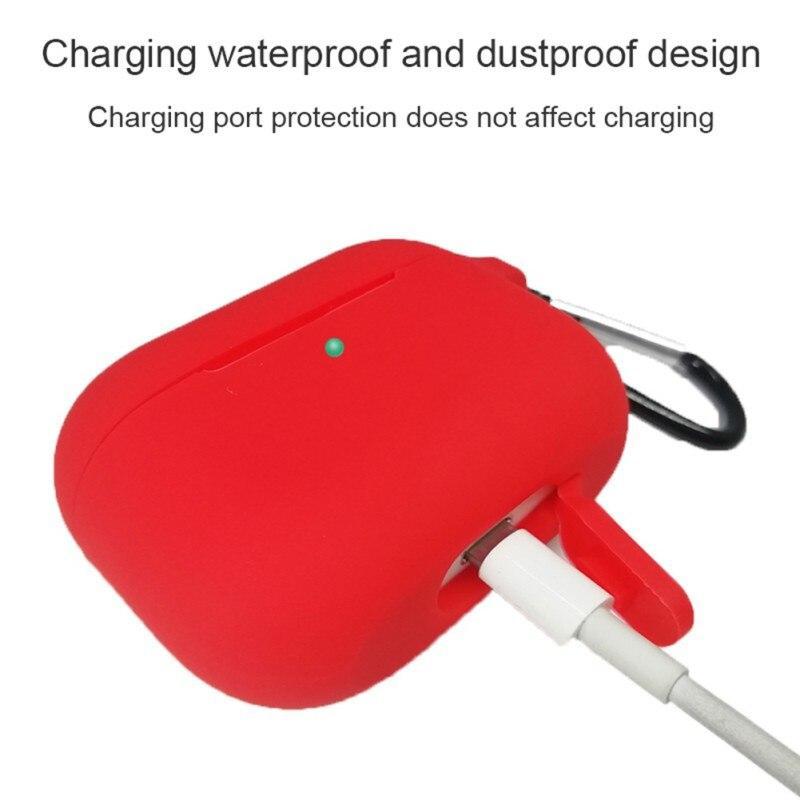 Protective Case For apple AirPods Pro 3, Portable Silicone Cover Charging Box W/ Hook Rope Sleeve stain & bump resistant - US Fast Shipping