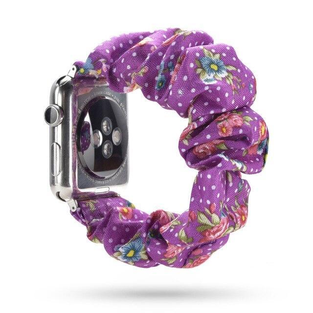 Home purple / 38mm or 40mm Elastic Apple Watch stretch Strap band  iwatch 42mm 38 mm 44mm 40mm Series 5 4 3 women belt watchband