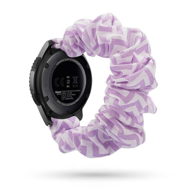 Home 20mm watch band Purple Chevron Scrunchies Bohemian Fashion Design Elastic Watch Strap For Women