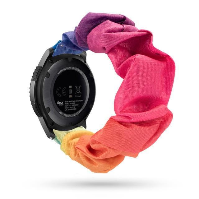 Home 20mm watch band Rainbow Scrunchies Bohemian Fashion Design Elastic Smart Watch Strap For Women
