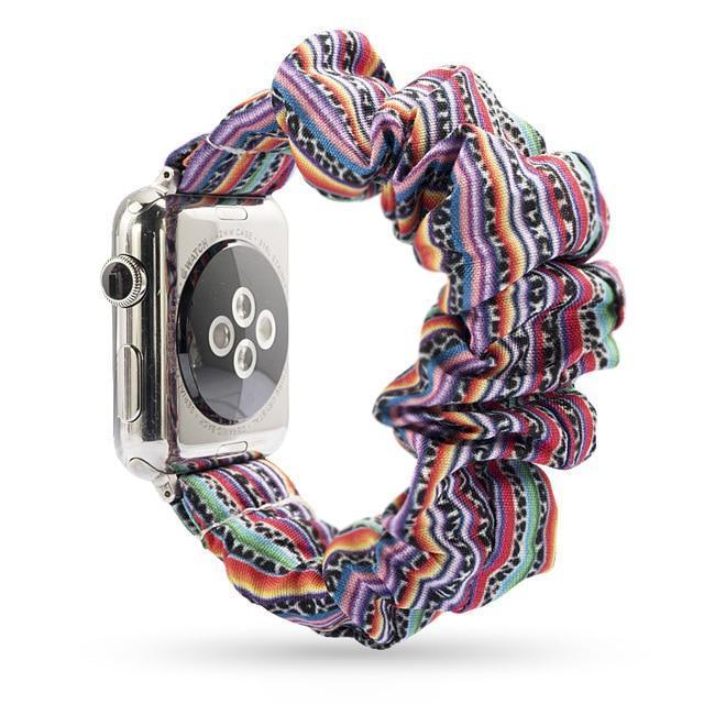 Home 14-Rainbow / 38mm or 40mm Copy of Sale! - Scrunchie Elastic Apple Watch stretch band,  iwatch 42mm 38 mm 44mm 40mm, Series 5 4 3