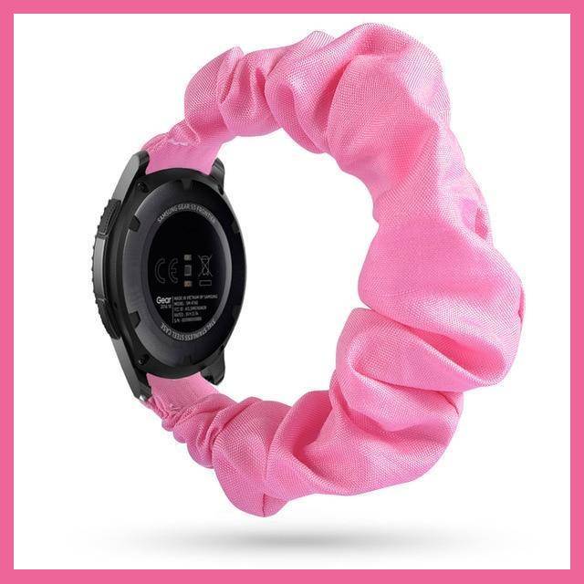 Home Solid Pink Scrunchies Bohemian Fashion Design Elastic Watch Strap For Women