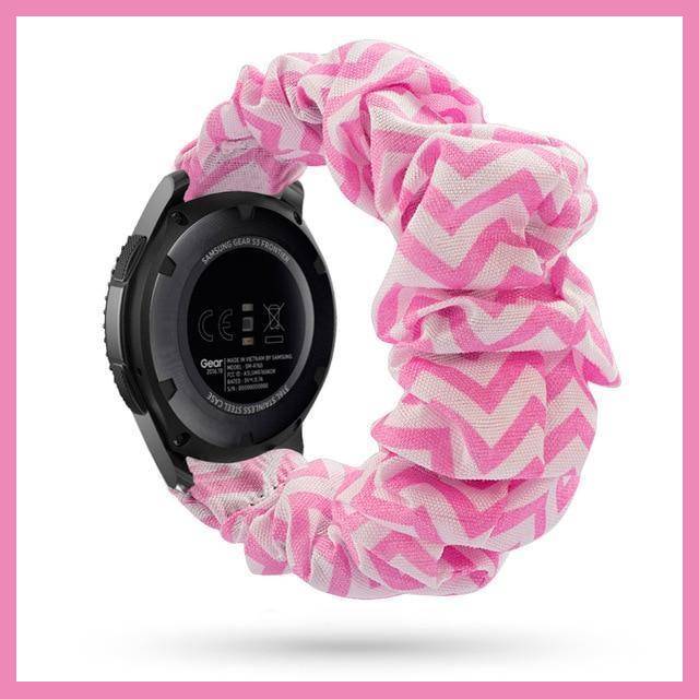 Home Pink Chevron Scrunchies Bohemian Fashion Design Elastic Watch Strap For Women
