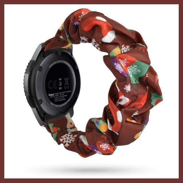 Home Maroon Christmas Scrunchies Bohemian Fashion Design Elastic Watch Strap Women