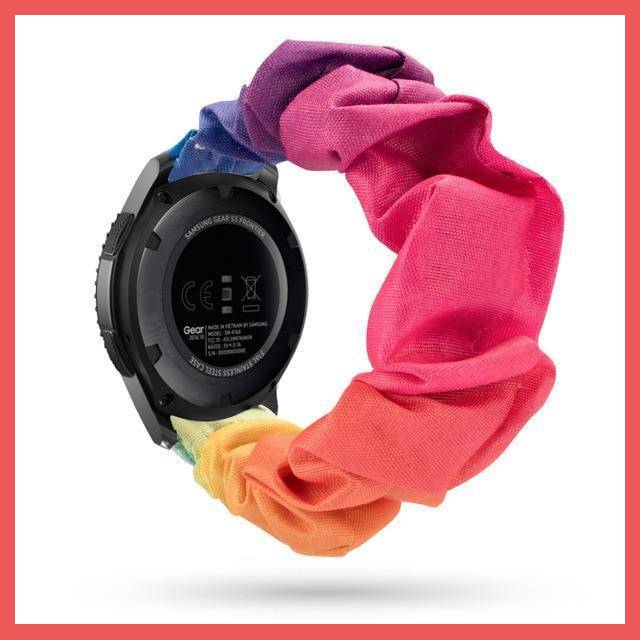 Home Rainbow Scrunchies Bohemian Fashion Design Elastic Smart Watch Strap For Women