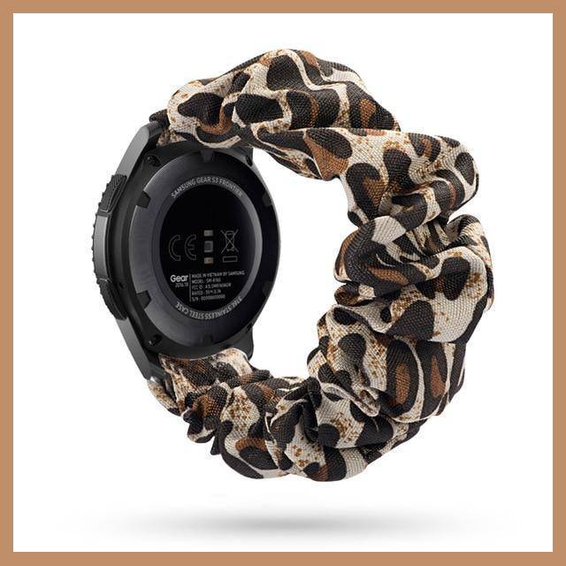 Home Beige Jaguar Scrunchies Bohemian Fashion Design Elastic Watch Strap For Women