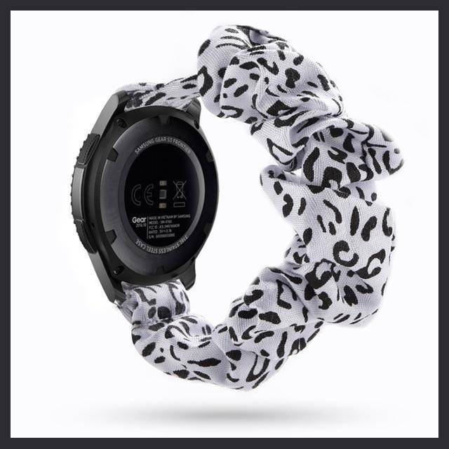 Home White Leopard Scrunchies Bohemian Fashion Design Elastic Watch Strap For Women