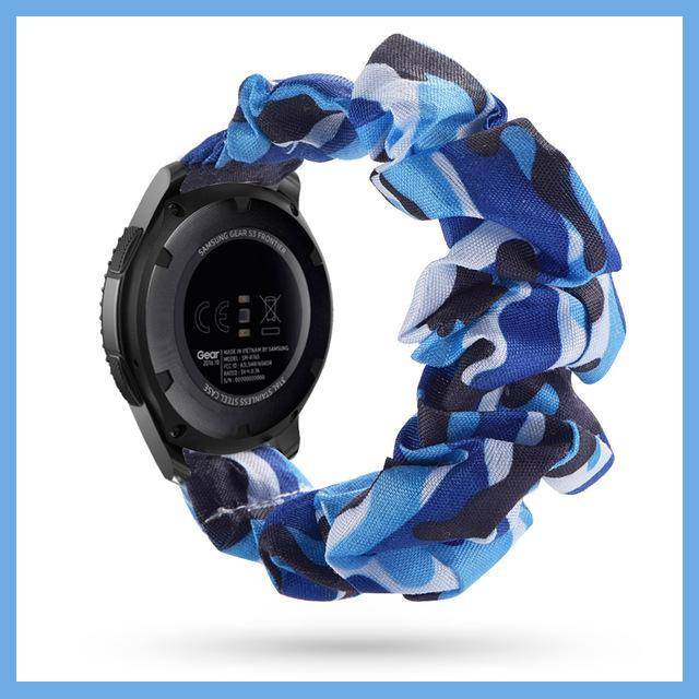 Home Blue Waves Scrunchies Bohemian Fashion Design Elastic Watch Strap For Women