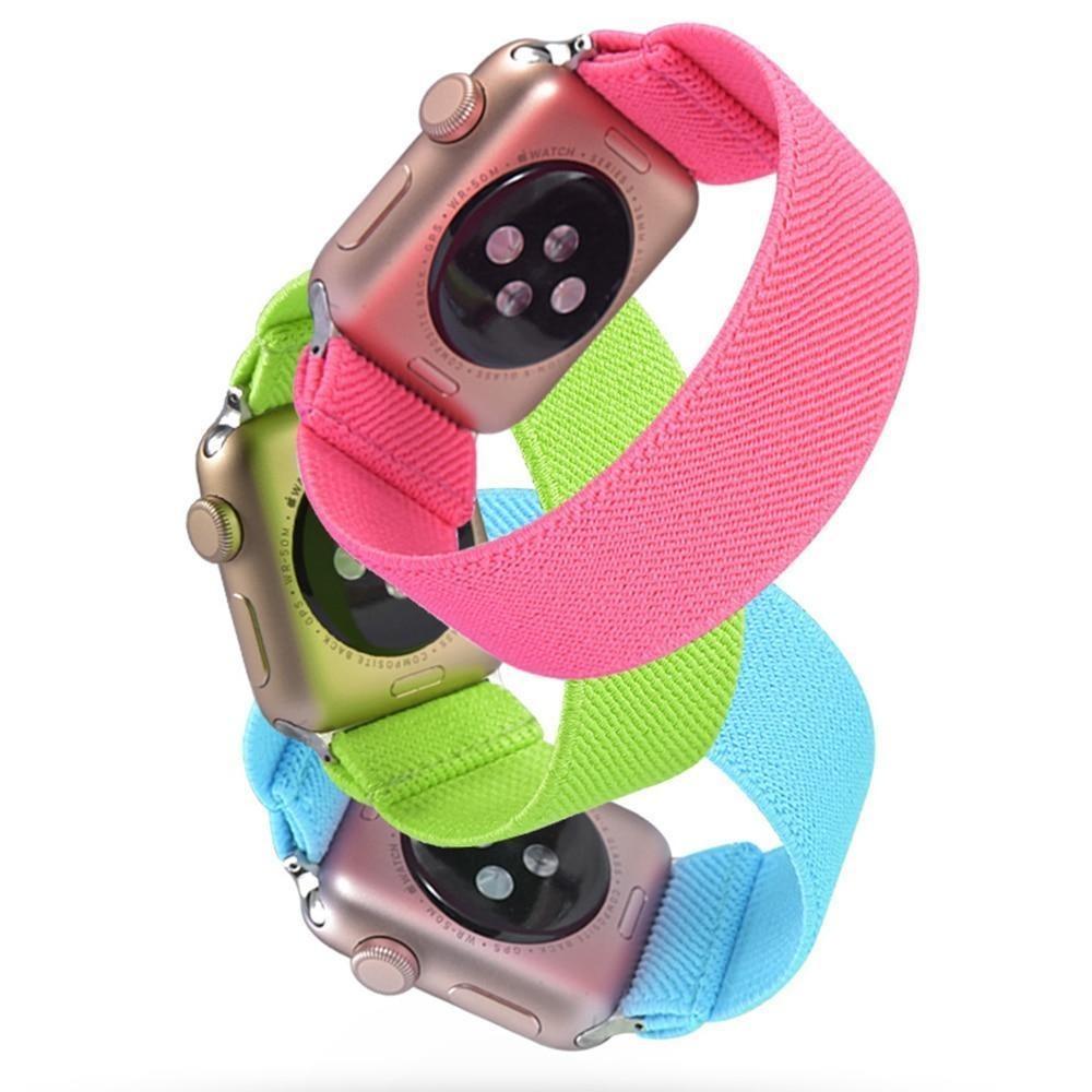 Home Elastic stretch Yellow orange neon fluorescent colors Apple watch scrunchie band, Series 5 4 3 iwatch sport 38/40mm 42/44mm, Gift for her watchband