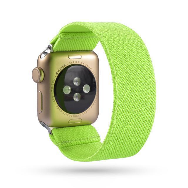 Home 16-Light green / 38mm or 40mm Black elastic Apple watch scrunchies band, Series 5 4 3 iwatch sporty ebony scrunchy 38/40mm 42/44mm, Men women scrunchie watchband