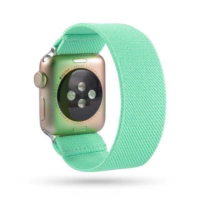 Home 17-Turquoise / 38mm or 40mm Elastic Cool simple matte solid colors strap lot, Apple watch scrunchie sporty band, Series 5 4 3 38/40mm 42/44mm Unisex men women