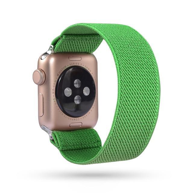 Home 19-Green / 38mm or 40mm Black elastic Apple watch scrunchies band, Series 5 4 3 iwatch sporty ebony scrunchy 38/40mm 42/44mm, Men women scrunchie watchband