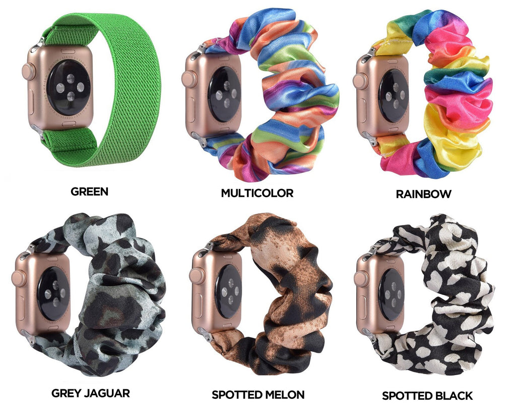 Home Scrunchie Strap for apple watch band 44 mm 40mm women belt watchband bracelet iwatch band 38mm 42mm apple watch series 5 4 3 2 1 - USA Fast shipping