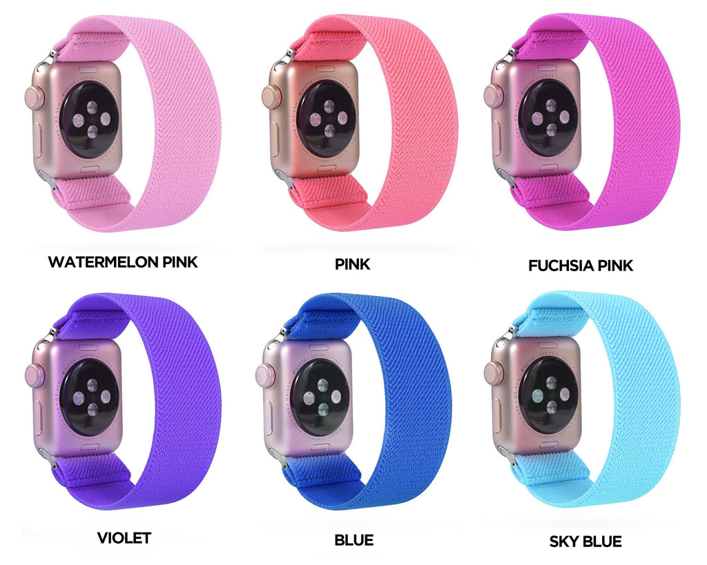 Home Neon glow solid colors, hot pink, pastel fluorescent straps, Apple watch scrunchies elastic band, Series 5 4 scrunchy 38/40mm 42/44mm Unisex