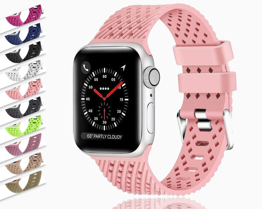 Home Silicone Strap for Apple watch 44mm/40mm 38mm/42mm iwatch band Rhombic pattern watchband bracelet accessories 6 5 4 3 2 1 - US Fast Shipping