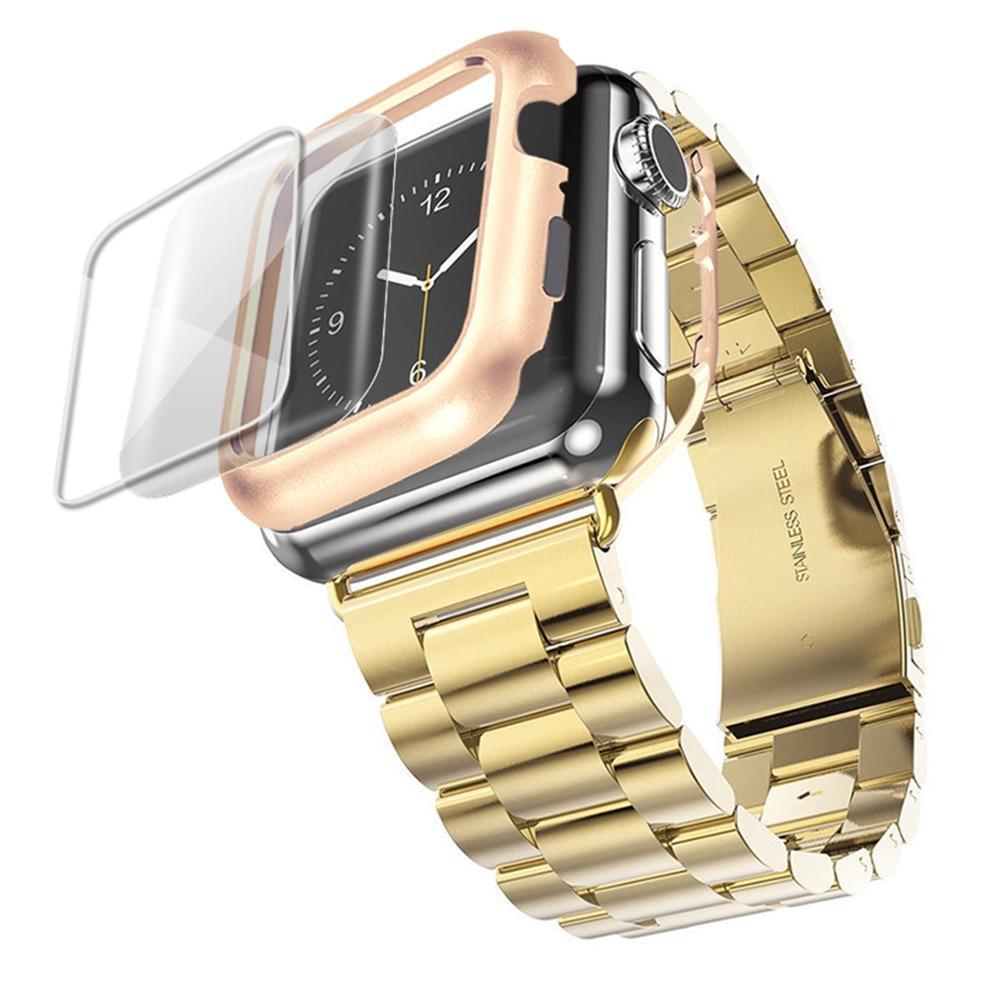 Stainless Steel Case and Strap For Apple Watchband and Film 6 5 4