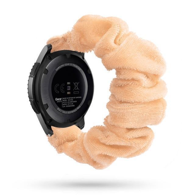 Home 20mm watch band Tan Silk velvet Scrunchie Bohemian Fashion Design Elastic Watch Strap For Women