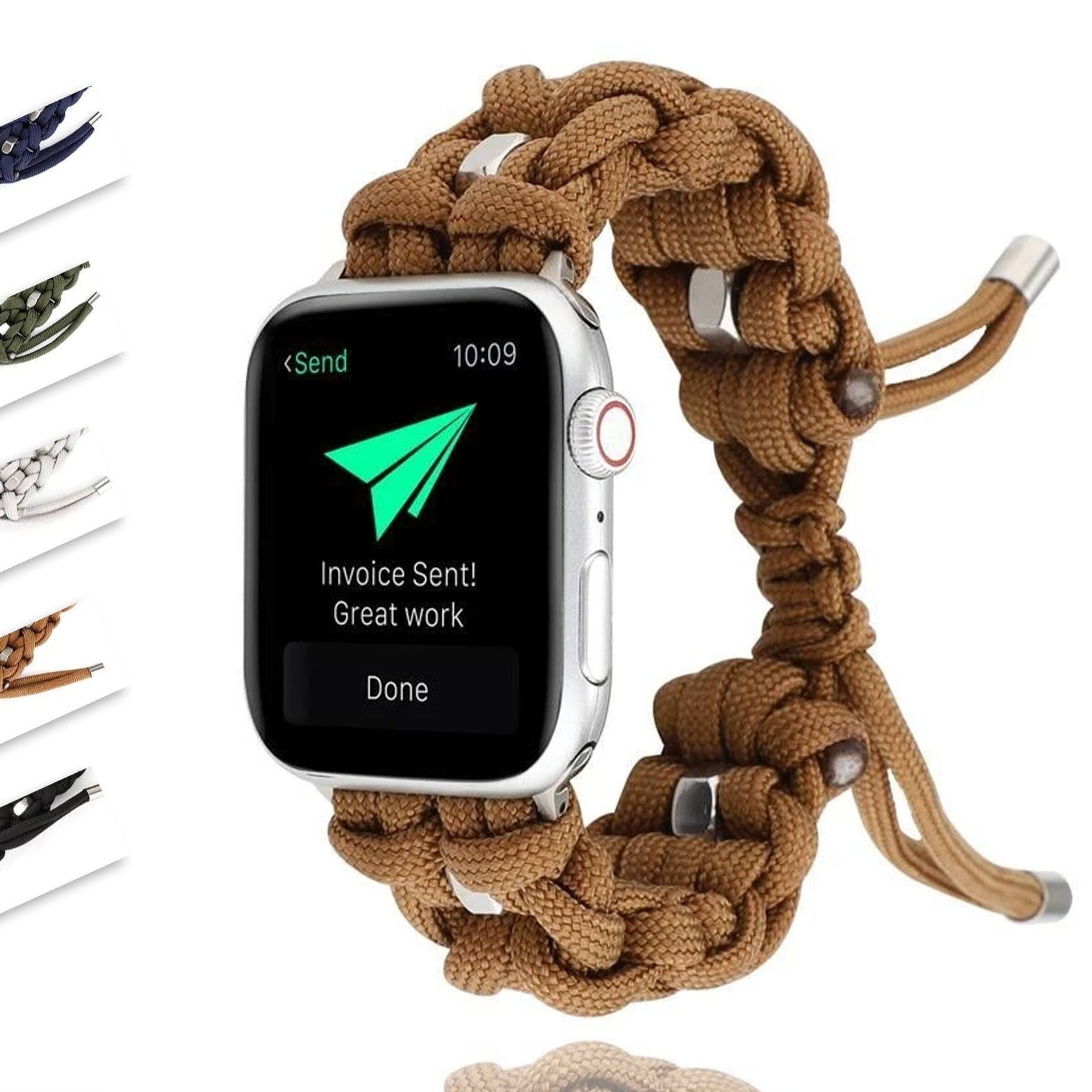 Outdoor Paracord Bracelet Strap For IOS Watch 42/44mm Stainless Steel Clasp