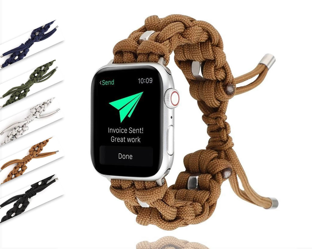 Home Umbrella rope strap for apple watch 6 5 4 3 band 44mm/40mm 42mm/38mm iwatch Outdoor travel bracelet adjustable nylon belt - US Fast Shipping