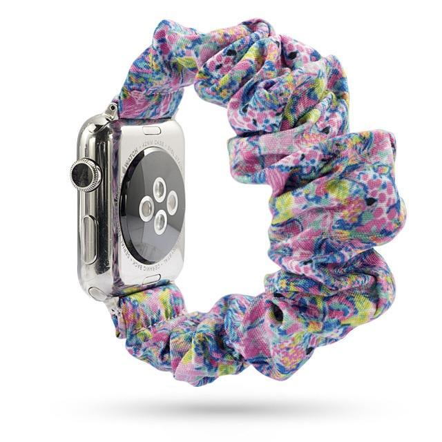 Home 18-violet / 38mm or 40mm Copy of Sale! - Scrunchie Elastic Apple Watch stretch band,  iwatch 42mm 38 mm 44mm 40mm, Series 5 4 3