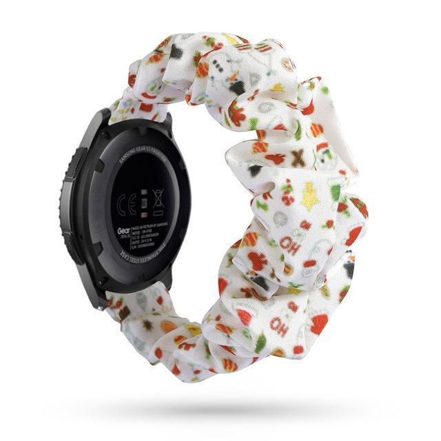 Home 20mm watch band White Christmas Scrunchies Bohemian Fashion Design Elastic Watch Strap For Women
