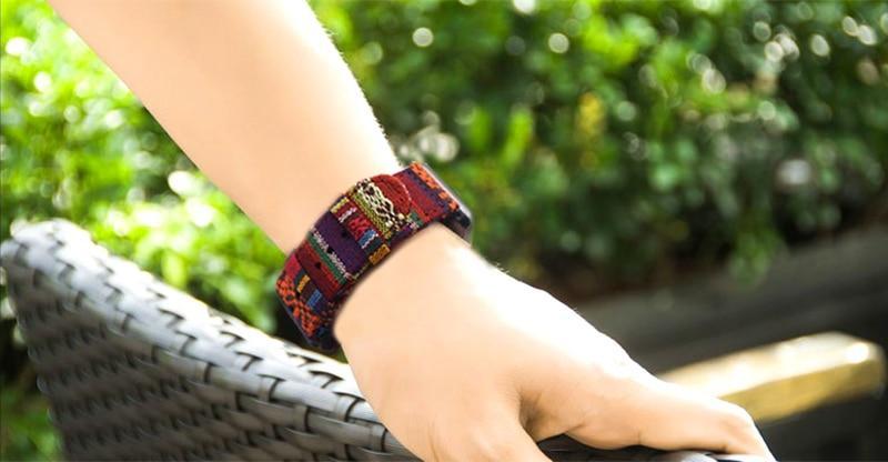 Colorful Fabric Woven Nylon Strap Stylish Unisex Wristband Series