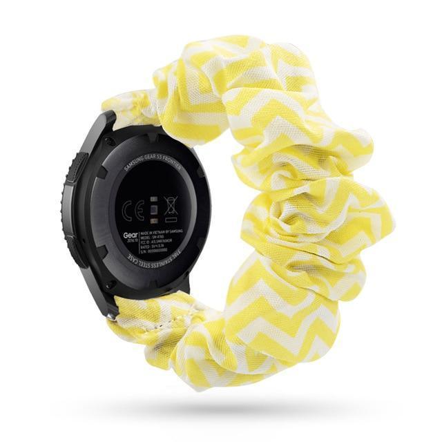 Home 20mm watch band Yellow Chevron Scrunchies Bohemian Fashion Design Elastic Watch Strap For Women