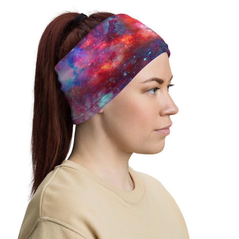Colored nebula and stars in the universe Neck Gaiter, Headwear, Headband, Bandana, Balaclava, Beanie, Wristband, Hairband, Hood, Head wrap - US Fast Shipping
