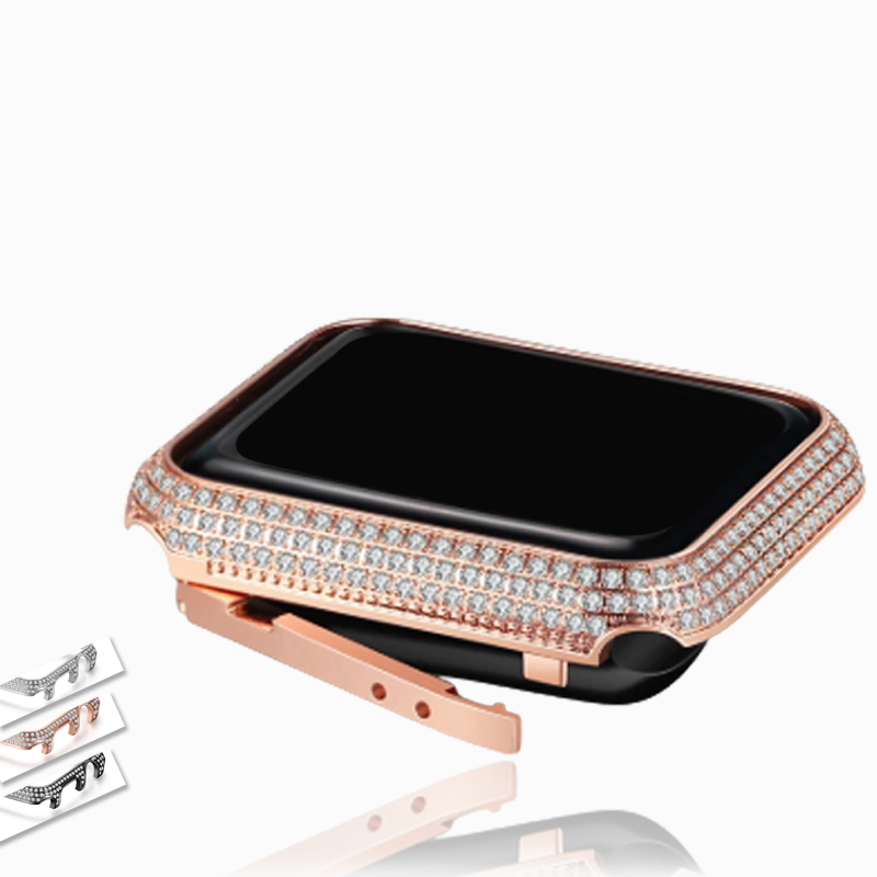 Apple Rose Gold / 42mm Apple Watch Case Bezel, Crystal Bling Diamonds Rhinestone covers 6 5