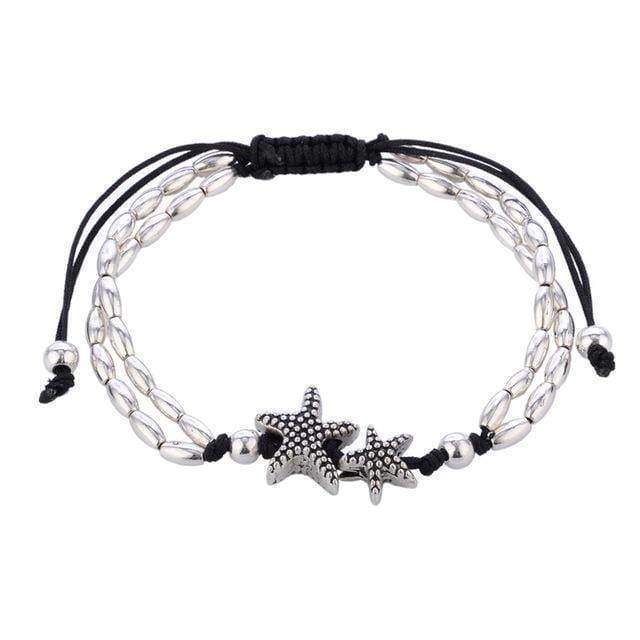 jewelry 2 Stretch Vintage Anklet  Om, Starfish Beads Bracelet