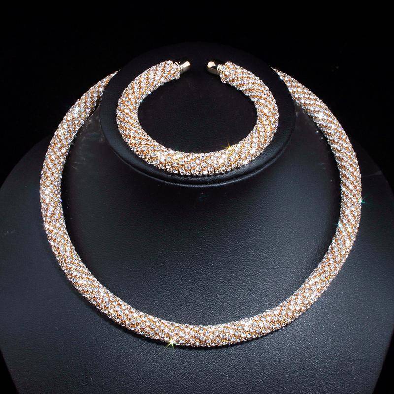 4 Colors, Maxi Crystal Collar Necklace Choker Necklaces