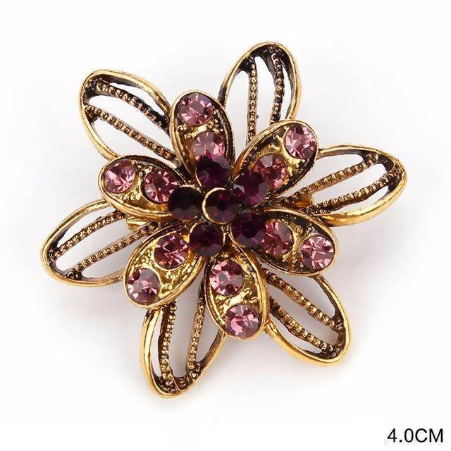 jewelry 5376 Vintage Gold Crystal  Antique Brooch Pins