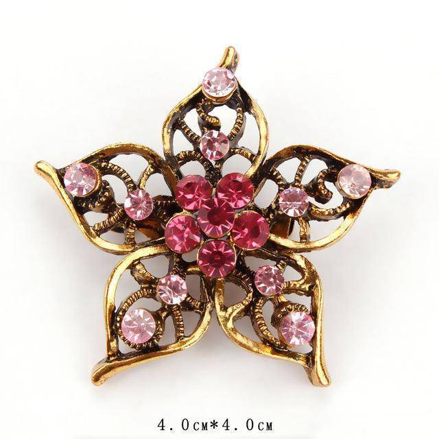 jewelry 5460 Vintage Gold Crystal  Antique Brooch Pins
