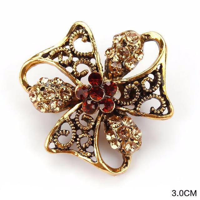 jewelry 5461 Vintage Gold Crystal  Antique Brooch Pins