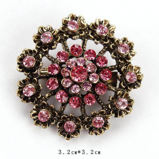 jewelry 558 Vintage Gold Crystal  Antique Brooch Pins