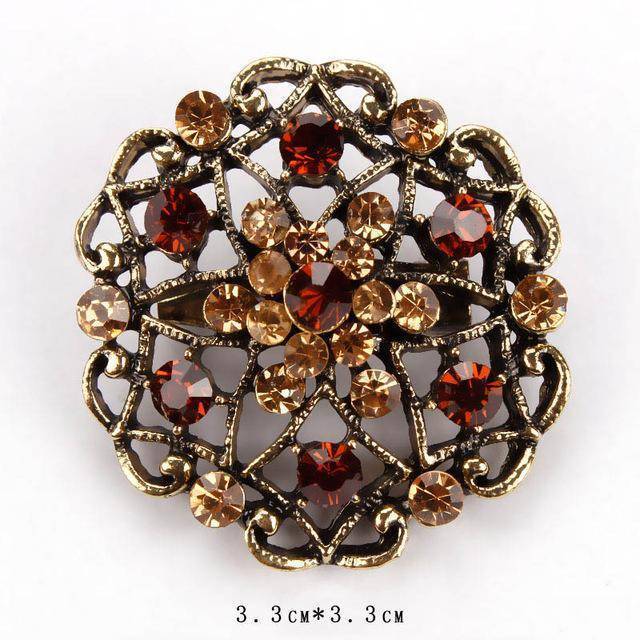 jewelry 633 Vintage Gold Crystal  Antique Brooch Pins